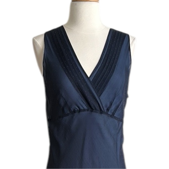 EXPRESS Vintage Y2K Sheer Silk MIDI Dress Babydoll Blue Cocktail Attire 13/14 - Picture 3 of 15